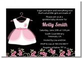 Little Girl Outfit - Baby Shower Petite Invitations
