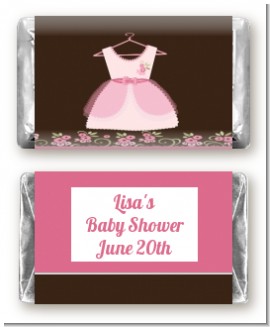 Little Girl Outfit - Personalized Baby Shower Mini Candy Bar Wrappers