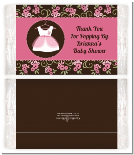Little Girl Outfit - Personalized Popcorn Wrapper Baby Shower Favors