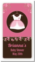 Little Girl Outfit - Custom Rectangle Baby Shower Sticker/Labels