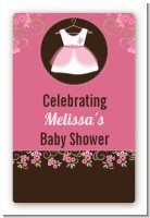 Little Girl Outfit - Custom Large Rectangle Baby Shower Sticker/Labels
