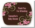 Little Girl Outfit - Personalized Baby Shower Rounded Corner Stickers thumbnail