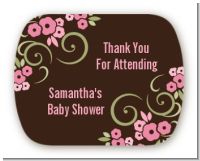 Little Girl Outfit - Personalized Baby Shower Rounded Corner Stickers