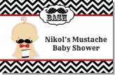 Little Man Mustache Black/Grey - Personalized Baby Shower Placemats