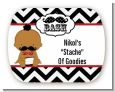 Little Man Mustache Black/Grey - Personalized Baby Shower Rounded Corner Stickers thumbnail