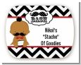Little Man Mustache Black/Grey - Personalized Baby Shower Rounded Corner Stickers thumbnail