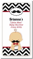 Little Man Mustache Black/Grey - Custom Rectangle Baby Shower Sticker/Labels