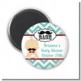 Little Man Mustache - Personalized Baby Shower Magnet Favors thumbnail