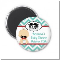 Little Man Mustache - Personalized Baby Shower Magnet Favors