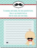 Little Man Mustache - Baby Shower Notes of Advice