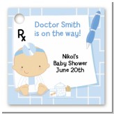 Little Doctor On The Way - Personalized Baby Shower Card Stock Favor Tags