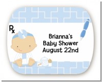 Little Doctor On The Way - Personalized Baby Shower Rounded Corner Stickers