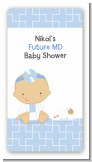 Little Doctor On The Way - Custom Rectangle Baby Shower Sticker/Labels