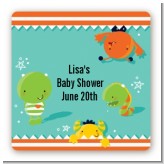 Little Monster - Square Personalized Baby Shower Sticker Labels