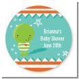 Little Monster - Round Personalized Birthday Party Sticker Labels thumbnail