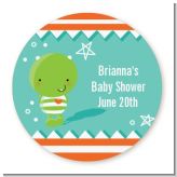 Little Monster - Round Personalized Birthday Party Sticker Labels