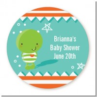 Little Monster - Round Personalized Baby Shower Sticker Labels