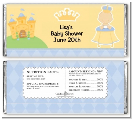 Little Prince - Personalized Baby Shower Candy Bar Wrappers