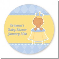 Little Prince Hispanic - Round Personalized Baby Shower Sticker Labels