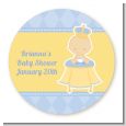 Little Prince - Round Personalized Baby Shower Sticker Labels thumbnail