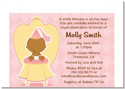 Little Princess African American - Baby Shower Petite Invitations