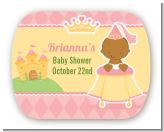 Little Princess African American - Personalized Baby Shower Rounded Corner Stickers