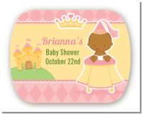 Little Princess African American - Personalized Baby Shower Rounded Corner Stickers
