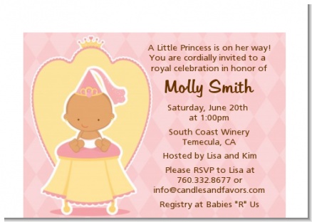 Little Princess Hispanic - Baby Shower Petite Invitations