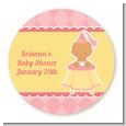 Little Princess Hispanic - Round Personalized Baby Shower Sticker Labels thumbnail