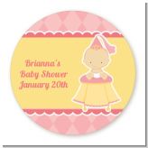 Little Princess - Round Personalized Baby Shower Sticker Labels