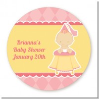 Little Princess - Round Personalized Baby Shower Sticker Labels