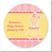 Little Princess - Round Personalized Baby Shower Sticker Labels