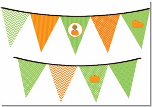Pumpkin Baby African American - Baby Shower Themed Pennant Set
