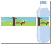 Little Red Wagon - Personalized Baby Shower Water Bottle Labels