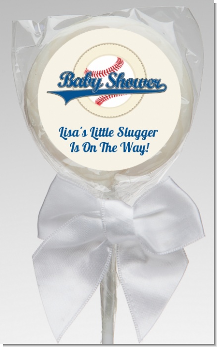 Little Slugger Baseball - Personalized Baby Shower Lollipop Favors