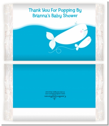 Little Squirt Whale - Personalized Popcorn Wrapper Baby Shower Favors