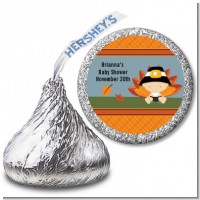 Little Turkey Boy - Hershey Kiss Baby Shower Sticker Labels