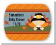 Little Turkey Boy - Personalized Baby Shower Rounded Corner Stickers thumbnail