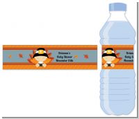 Little Turkey Boy - Personalized Baby Shower Water Bottle Labels