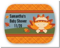 Little Turkey Girl - Personalized Baby Shower Rounded Corner Stickers