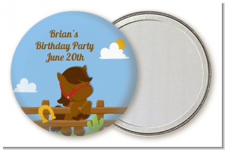 Little Cowboy Horse - Personalized Birthday Party Pocket Mirror Favors