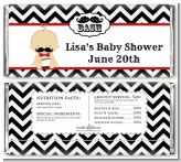 Little Man Mustache Black/Grey - Personalized Baby Shower Candy Bar Wrappers