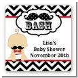 Little Man Mustache Black/Grey - Square Personalized Baby Shower Sticker Labels thumbnail