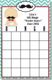 Little Man Mustache - Baby Shower Gift Bingo Game Card