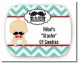 Little Man Mustache - Personalized Baby Shower Rounded Corner Stickers thumbnail