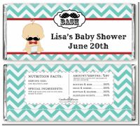Little Man Mustache - Personalized Baby Shower Candy Bar Wrappers