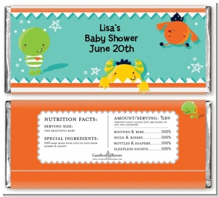 Little Monster - Personalized Baby Shower Candy Bar Wrappers
