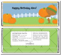 Little Pumpkin African American - Personalized Birthday Party Candy Bar Wrappers