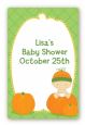 Pumpkin Baby Caucasian - Custom Large Rectangle Baby Shower Sticker/Labels thumbnail