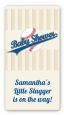 Little Slugger Baseball - Custom Rectangle Baby Shower Sticker/Labels thumbnail